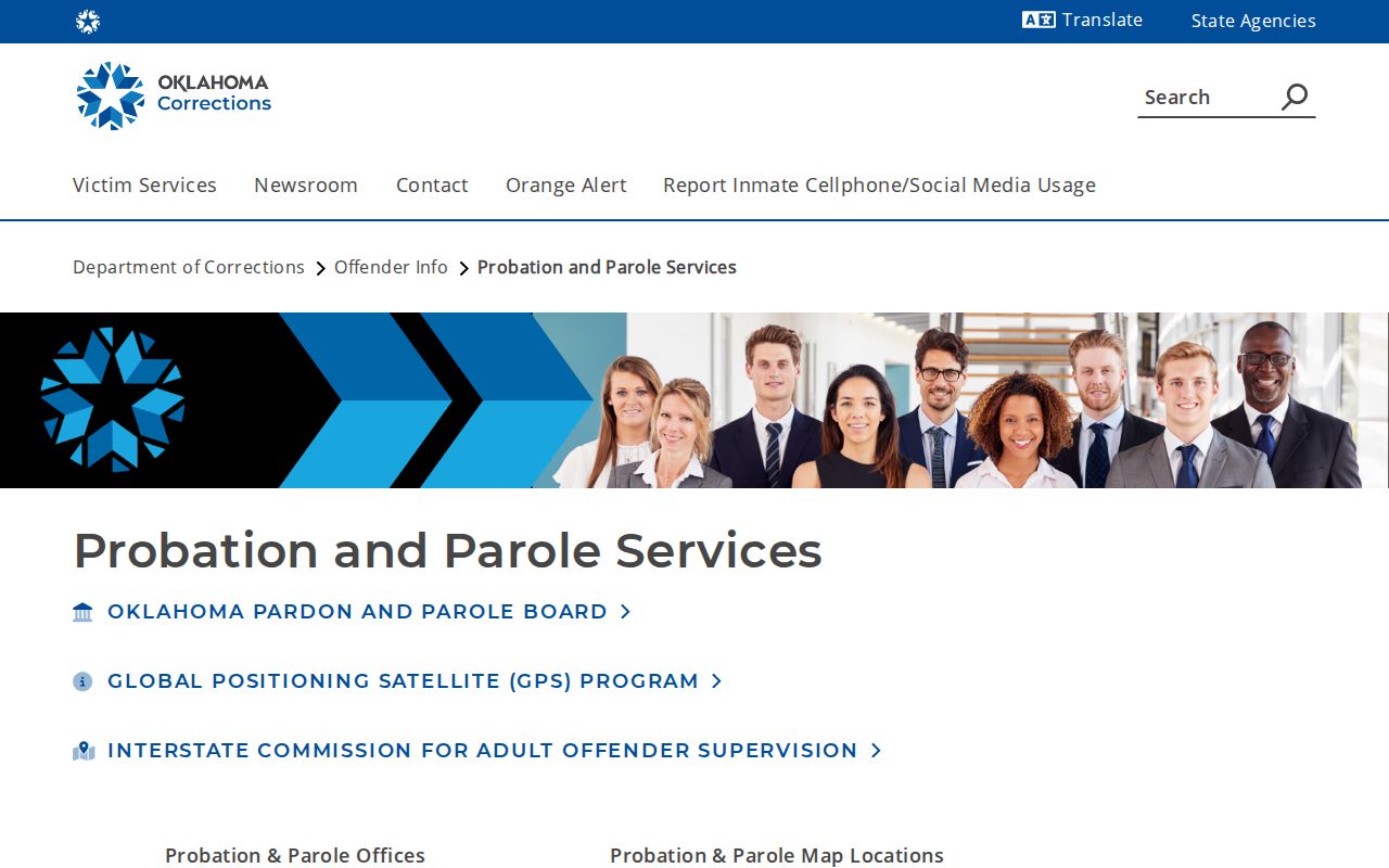 LeFlore County probation and parole office listing for release supervision