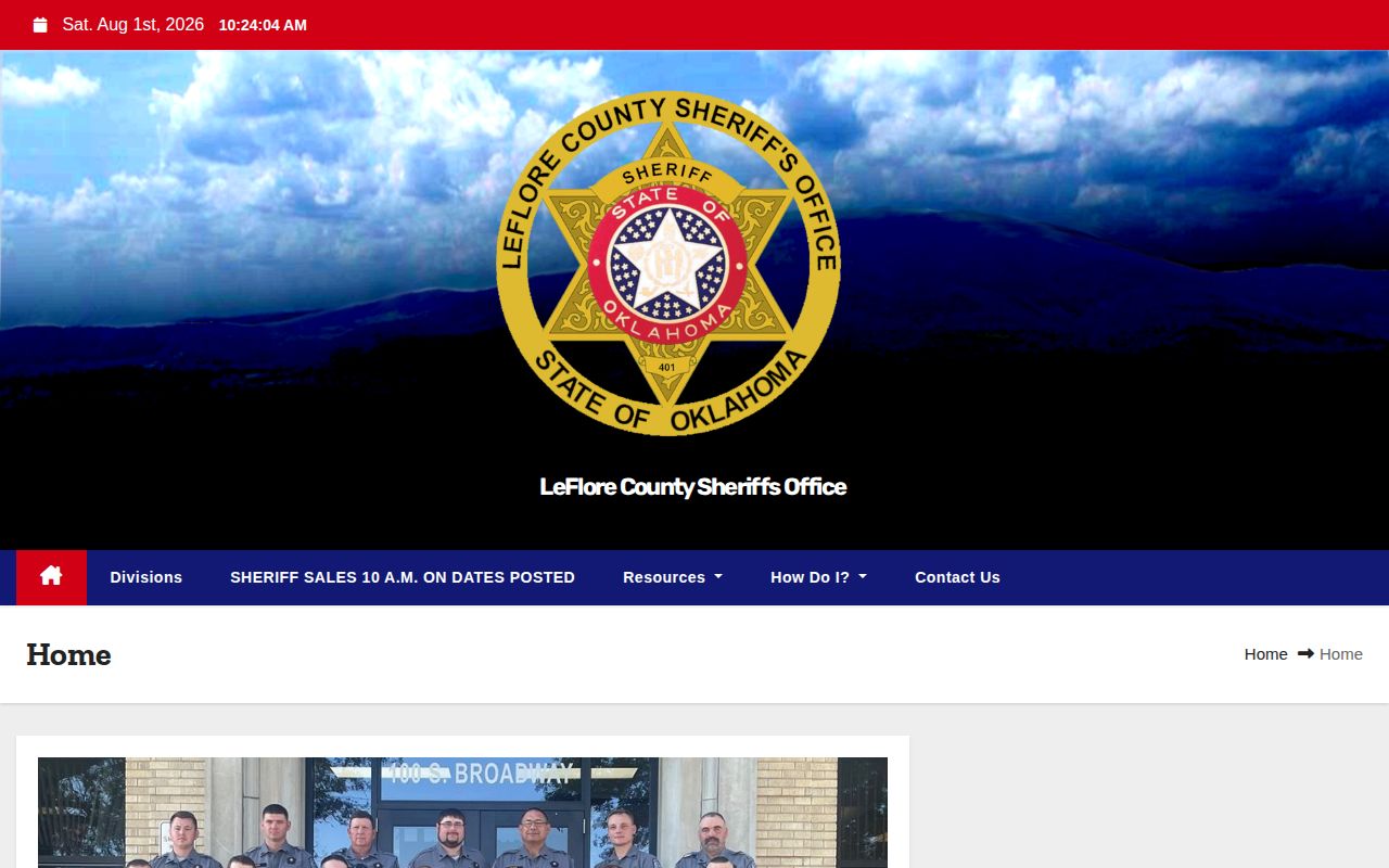LeFlore County released inmates sheriff website navigation
